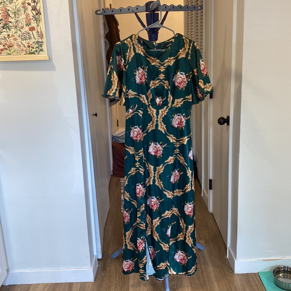 Floral Flutter Sleeve Midiaxi Dress 6 Tall - Picture 3 of 4
